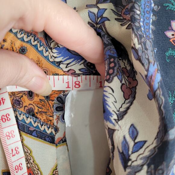 New Maeve by Anthropologie Barcelona floral print silk midi dress size 4 Boho - Picture 9 of 10